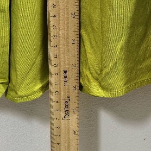 NWOT Bohme Smocked Tiered Chartreuse Lined Ruffle Maxi Dress Women's Small - Picture 10 of 12